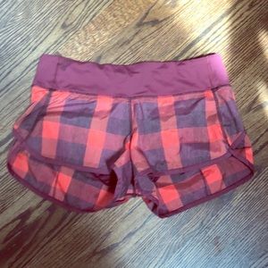 Lululemon Plaid Speed Shorts